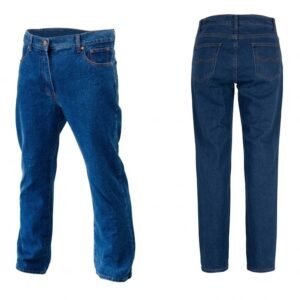 Jeans Corporativo Hombre Azul Tono Medio - Logo Bordado